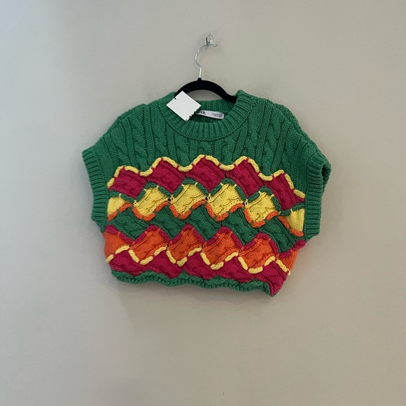 Zara Multicolor Knit Crop Top - Picture 7 of 13